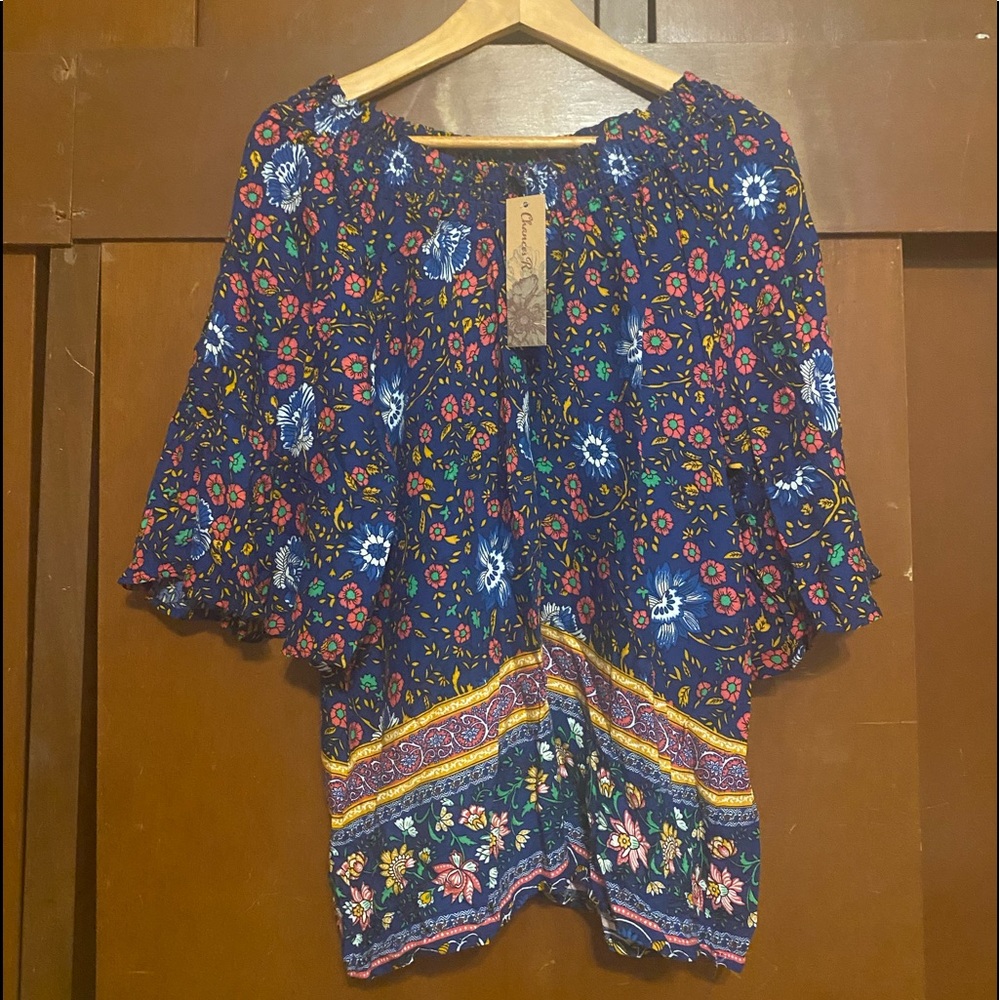 Flowy flower print blouse